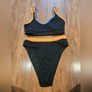 Black and Orange Bikini Set
